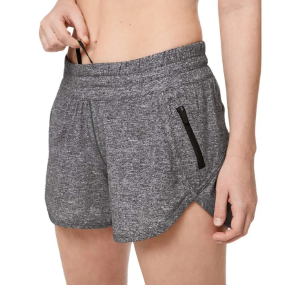 Lululemon Womens 8 Tracker Short V 4" Heather Lux Multi Black